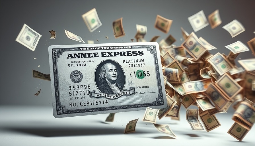 Amex Platinum card with swirling cash representing benefits