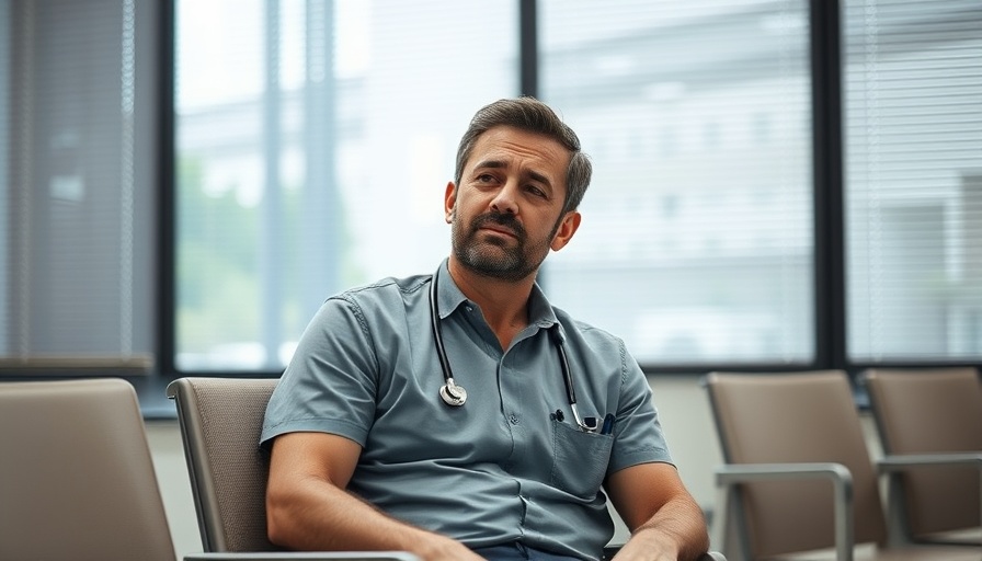 Chronic pain management setting with patient in waiting room.