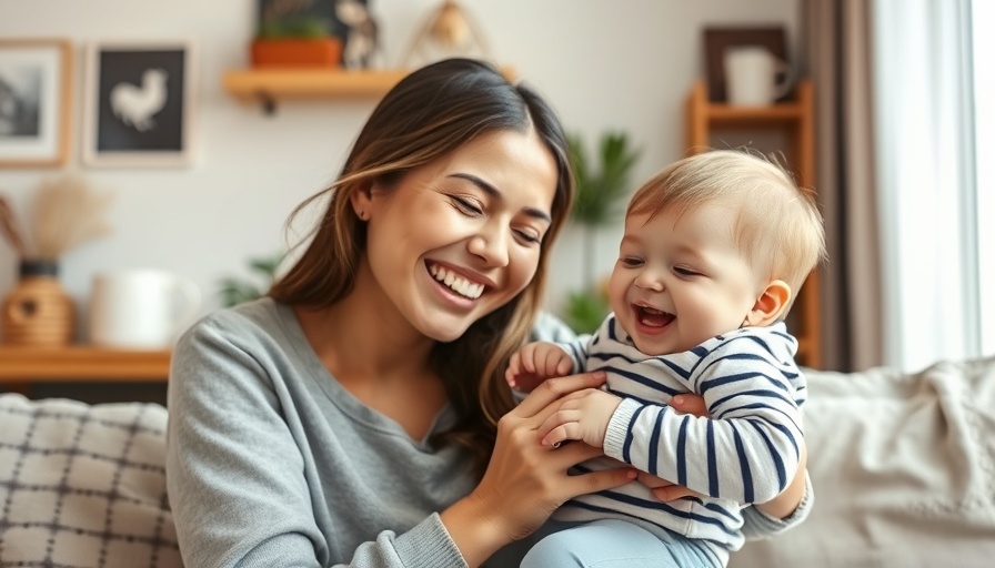 Joyful mother and baby enjoying a moment indoors.