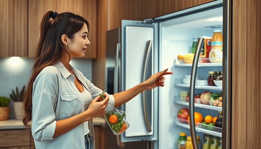 Woman in kitchen choosing fresh ingredients for a healthy breakfast.
