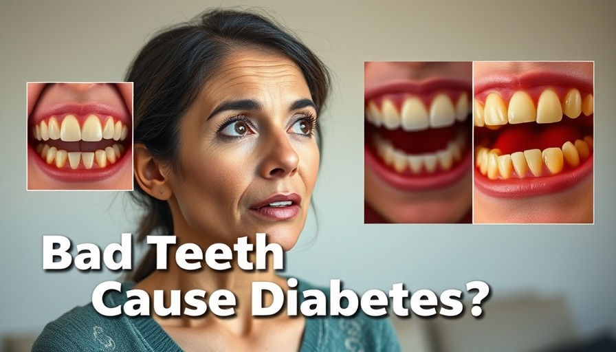 Diabetes and dental health connection with concerned woman's expression.