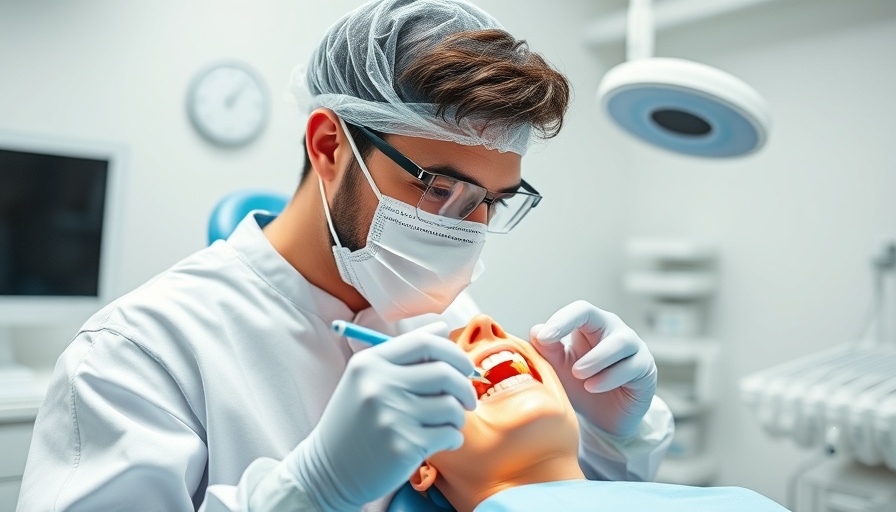 Dentist maintaining dental health in a modern clinic
