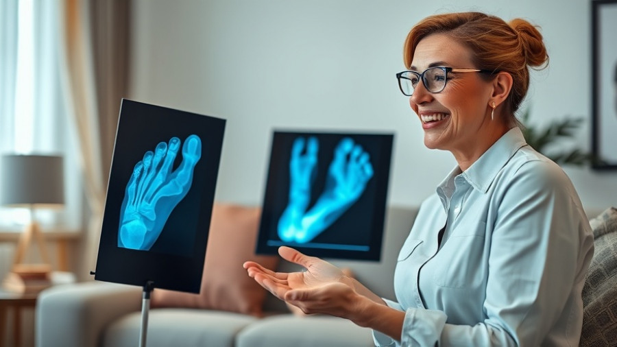Cheerful medical discussion highlighting foot pain relief options.