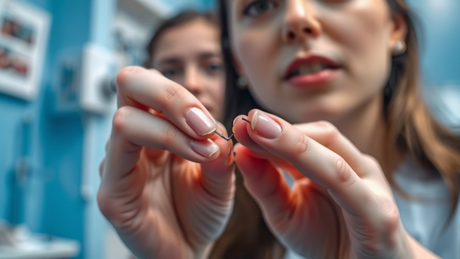 Close-up of an ingrown toenail solution demo with a surprised observer.