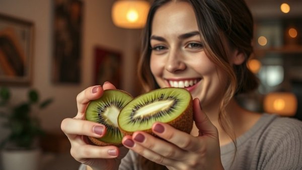 Best way to eat a kiwi discussed with split screen reaction.