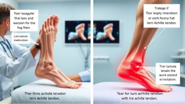 Thompson test for torn tendon recovery demonstration in medical setting.