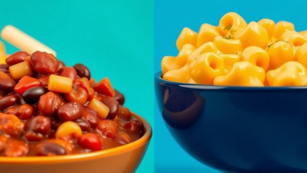 Chili vs. Mac and Cheese for heart health: vibrant food comparison.