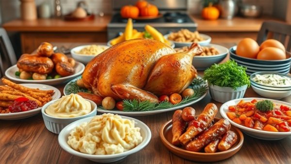 Healthy Thanksgiving recipes with turkey and side dishes.