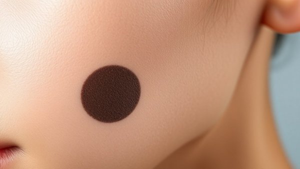 Close-up view of a marked cheek showing cyst removal targets.