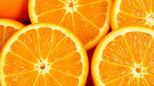 Vibrant oranges with a sliced half highlighting nutrient-rich foods.