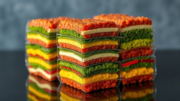 Colorful prepped meals for healthy meal prep, neatly arranged.