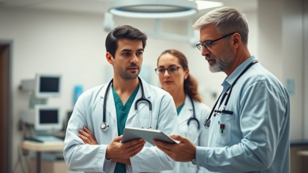 Focused Gen Z doctors in a modern hospital setting.