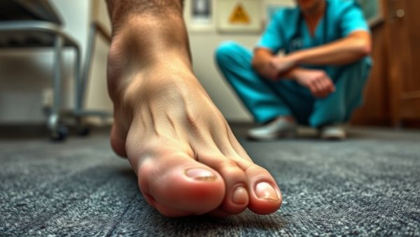 Bizarre sports injuries shown on a twisted toe with medical attention.
