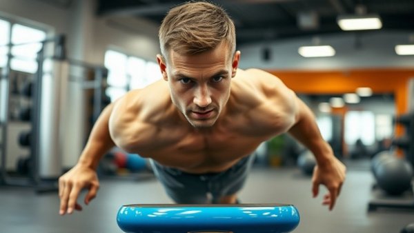 Athletic training involving balance on a wobble board