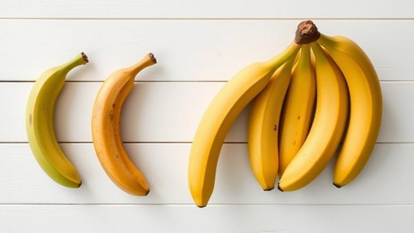 Three stages of banana ripeness showing health benefits of bananas
