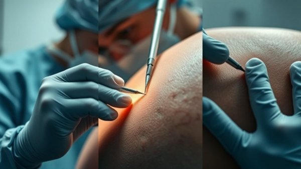 Dermatological procedures showcasing skin treatment.