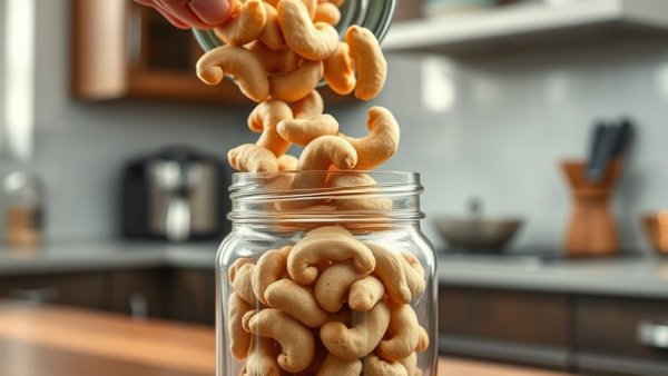 Cashew cheese preparation, close-up in a kitchen setting.
