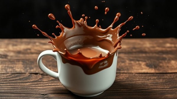 Splash of chocolate drink from cup, Holiday Beverages and Bone Health.