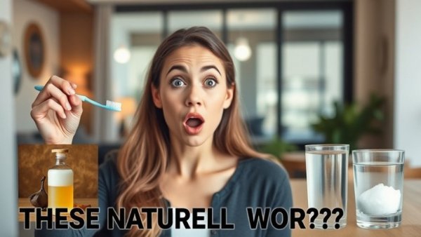 Woman exploring natural dental remedies with interest.