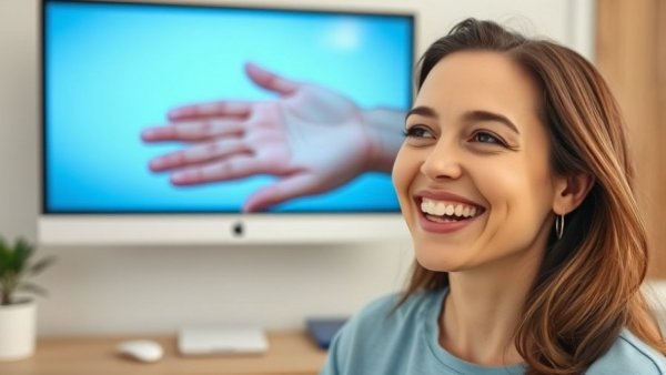 Woman reacting to wart treatment video.