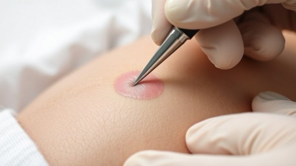 Close-up of treated steatocystomas in clinical setting for skin health.