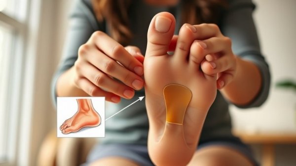 Woman demonstrates how to fix a bunion using a corrector.