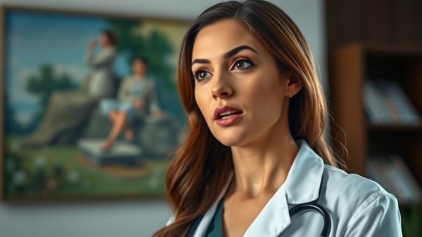 Professional podiatrist speaking in office, podiatrist near me.