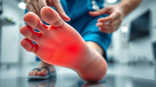 Plantar fasciitis surgery explanation with highlighted foot pain area.