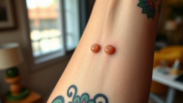 Arm with tattoo and lipomas, highlighting rash treatment.