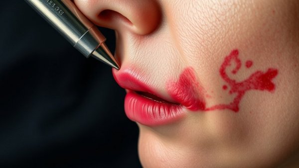 Close-up of facial cyst removal procedure.