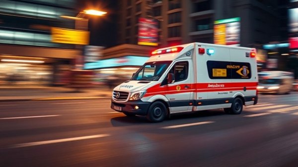 Speeding ambulance at night, Best Hospitals 2026.