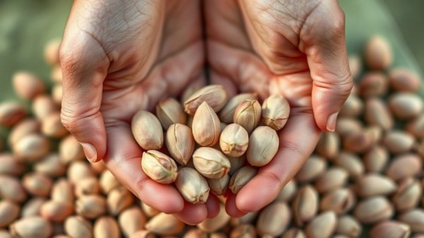 Hands holding pistachios, best foods for heart health.