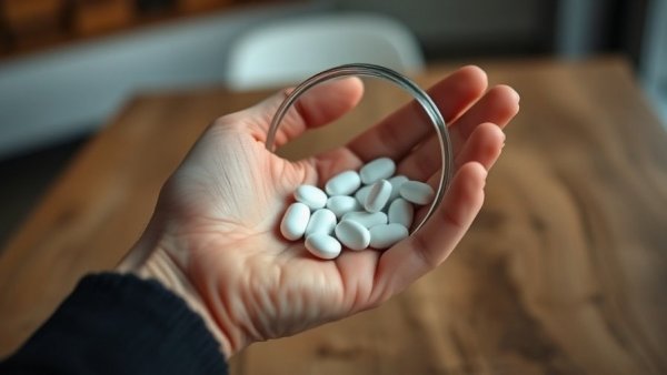 Close-up of hand holding pills for statin muscle pain relief.