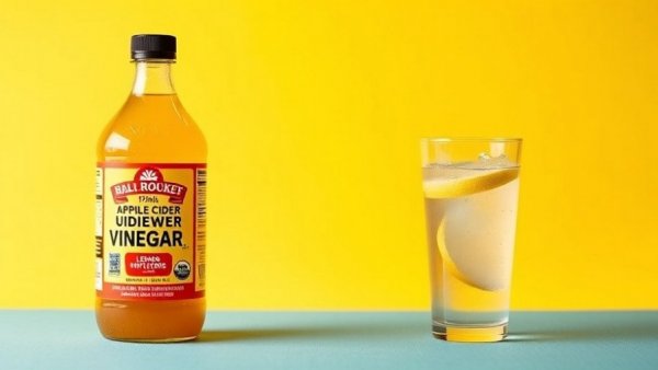 Apple Cider Vinegar vs. Lemon Water comparison image on color backgrounds.