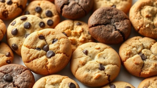 Assortment of cookies highlighting sugary snacks related to blood pressure.