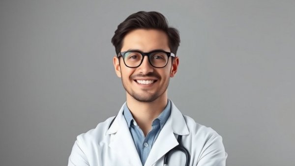 Smiling healthcare professional portrait emphasizing staying healthy