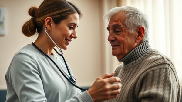 Healthcare professional examining patient, highlighting heart health.