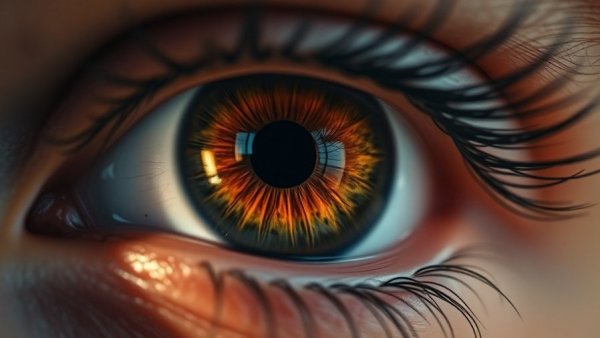 Close-up of eye illustrating Wegovy higher risk of eye stroke.