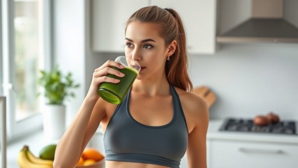 Woman drinking green smoothie in modern kitchen - Why Clean Eating Might Make You Feel Worse.