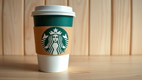 Starbucks cup representing healthiest Starbucks drinks on wooden surface.