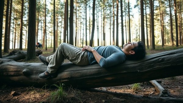 Relaxed person resting in nature, promoting heart health improvements.