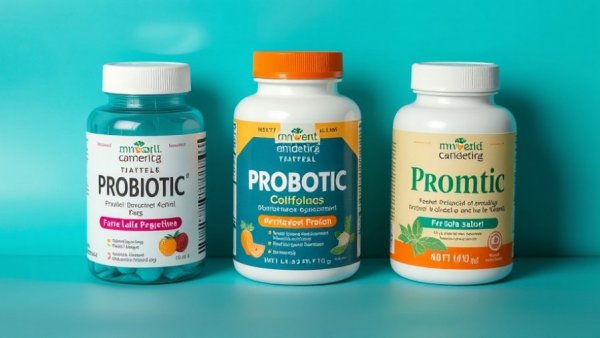 Best probiotics for bloating, featuring three supplement containers.