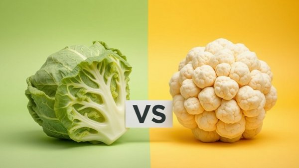 Colorful cabbage vs cauliflower comparison for heart health.