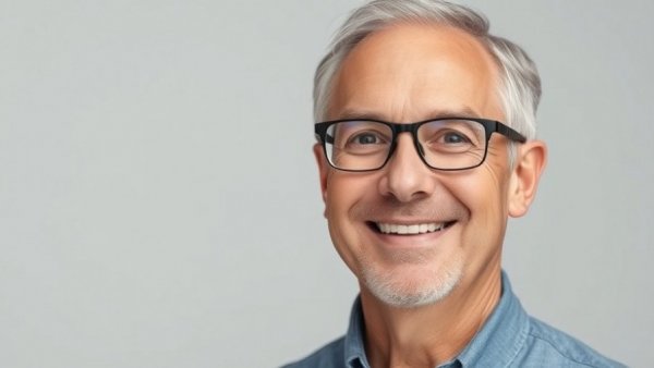 Portrait of smiling middle-aged man discussing indoor air pollution and chronic disease.