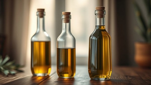 Elegant olive oil bottles enhancing brain health, softly lit.