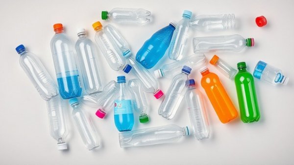 Assorted plastic bottles highlighting health risks of foods with plastic chemicals.