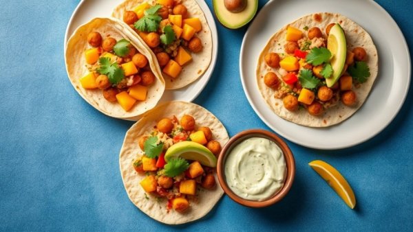 Mango taco and avocado dip showcase for improved blood pressure.