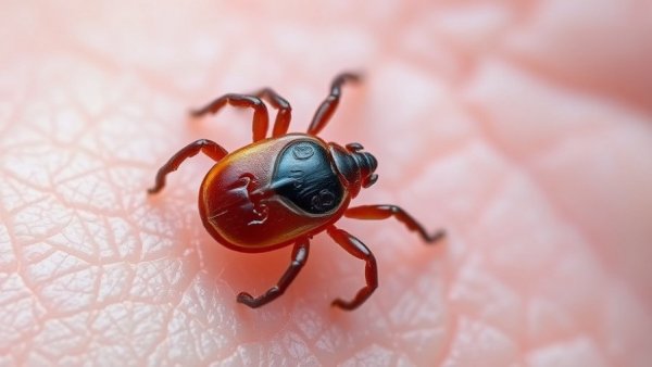 Close-up of a tick on human skin, best way to treat a tick bite.