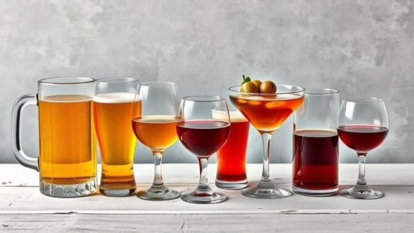 Assorted alcoholic beverages illustrating health risks of alcohol consumption.