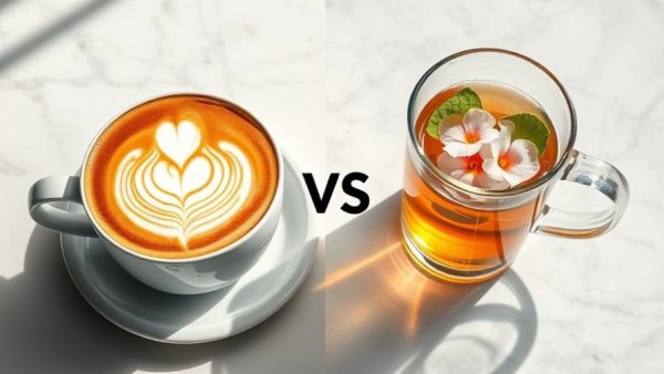 Latte vs tea comparison for stronger bones, bright lighting.
